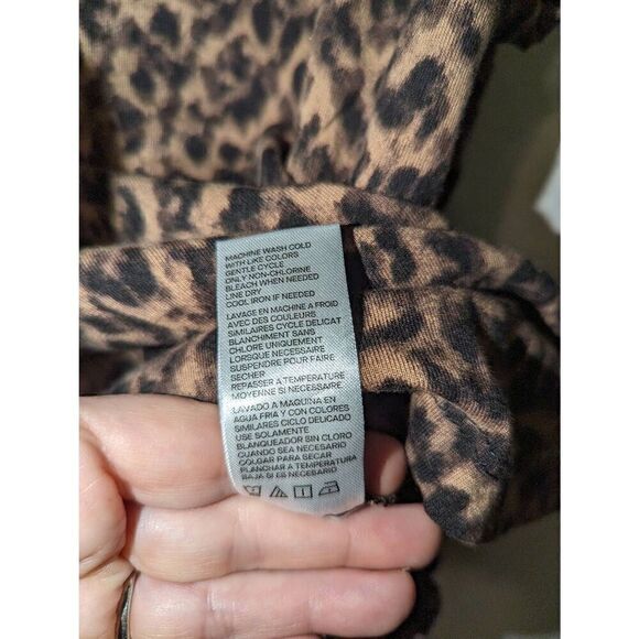 Good American Leopard Print Crew Neck Strong Extended Shoulder Tank Size 3 (Lg) - Picture 8 of 11